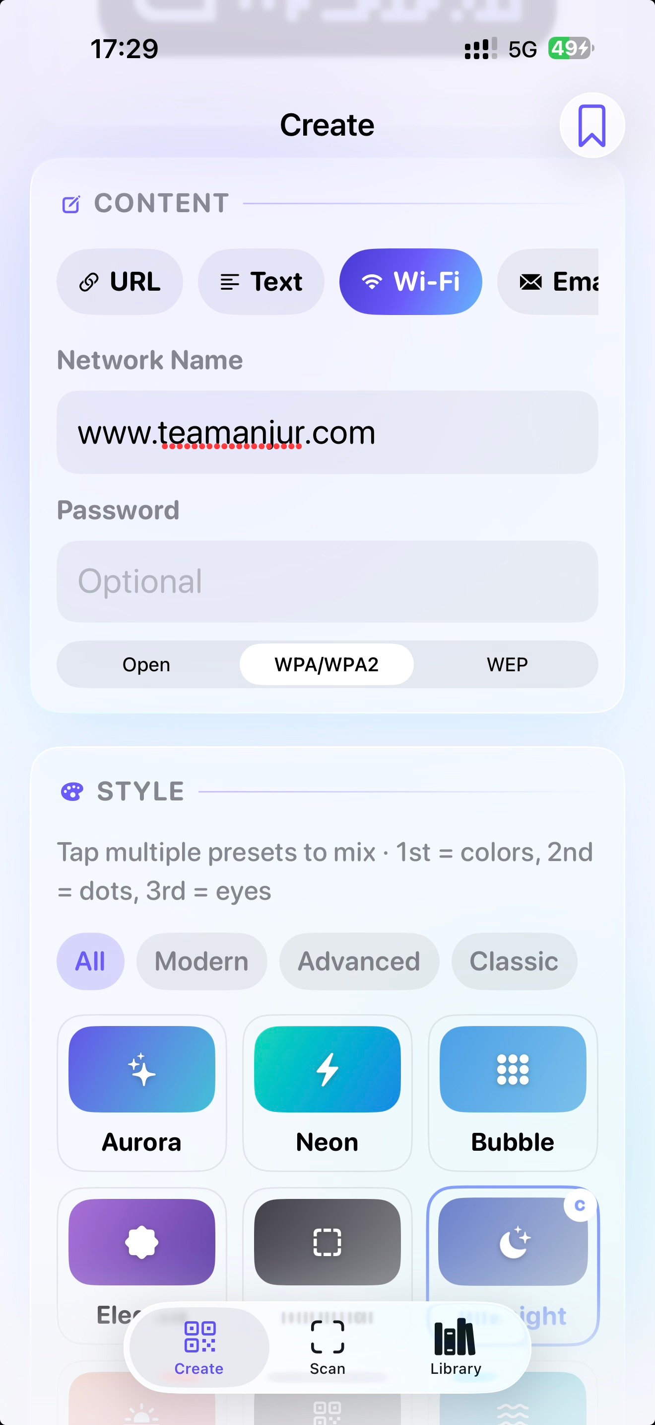 TeamQRcode screenshot